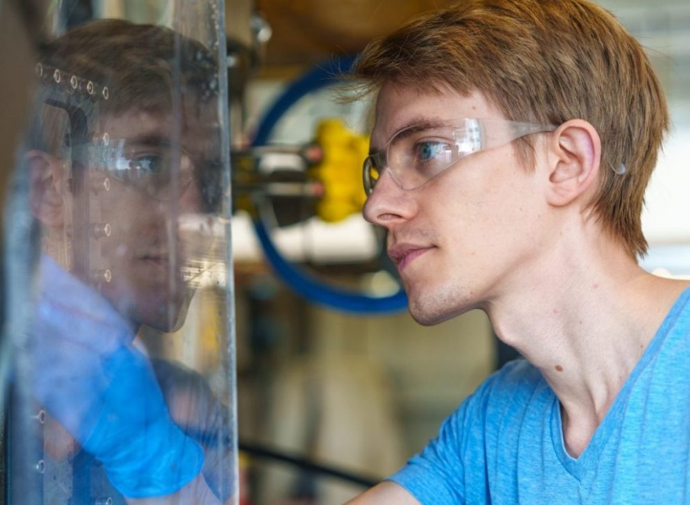 Eric Ryberg in action in his lab